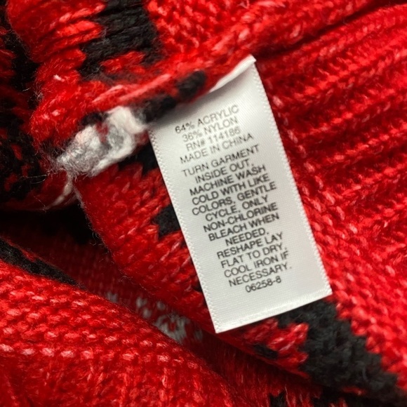 Arizona Jean Rumba Red Fairisle Plus Size Crop Too Sweater XL/XXL - Picture 7 of 7